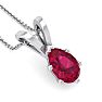 1 1/2 Carat Pear Shape Ruby Necklace In Sterling Silver, 18 Inches Image-4