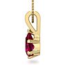 1 1/2 Carat Pear Shape Ruby Necklace In 14K Yellow Gold Over Sterling Silver, 18 Inches Image-3