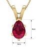 1 1/2 Carat Pear Shape Ruby Necklace In 14K Yellow Gold Over Sterling Silver, 18 Inches Image-5