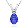 1 1/3 Carat Pear Shape Tanzanite Necklace In Sterling Silver, 18 Inches Image-1