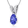 1 1/3 Carat Pear Shape Tanzanite Necklace In Sterling Silver, 18 Inches Image-2