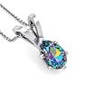 1 Carat Pear Shape Mystic Topaz Necklace In Sterling Silver, 18 Inches Image-4
