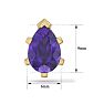 2 Carat Pear Shape Amethyst Stud Earrings In 14K Yellow Gold Over Sterling Silver Image-5