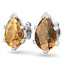 2 Carat Pear Shape Citrine Stud Earrings In Sterling Silver Image-2