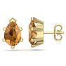 2 Carat Pear Shape Citrine Stud Earrings In 14K Yellow Gold Over Sterling Silver Image-1
