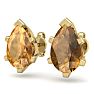 2 Carat Pear Shape Citrine Stud Earrings In 14K Yellow Gold Over Sterling Silver Image-2