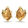 2 Carat Pear Shape Citrine Stud Earrings In 14K Yellow Gold Over Sterling Silver Image-3