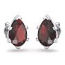 Garnet Earrings: Garnet Jewelry: 3 Carat Pear Shape Garnet Stud Earrings In Sterling Silver Image-3