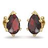 Garnet Earrings: Garnet Jewelry: 3 Carat Pear Shape Garnet Stud Earrings In 14K Yellow Gold Over Sterling Silver Image-3