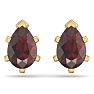 Garnet Earrings: Garnet Jewelry: 3 Carat Pear Shape Garnet Stud Earrings In 14K Yellow Gold Over Sterling Silver Image-4
