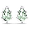 2 Carat Pear Shape Green Amethyst Stud Earrings In Sterling Silver Image-4