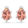 2-1/3 Carat Pear Shape Morganite Earrings Studs In Sterling Silver Image-4