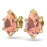 2-1/3 Carat Pear Shape Morganite Earrings Studs In 14K Yellow Gold Over Sterling Silver Image-2