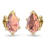 2-1/3 Carat Pear Shape Morganite Earrings Studs In 14K Yellow Gold Over Sterling Silver Image-3