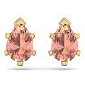 2-1/3 Carat Pear Shape Morganite Earrings Studs In 14K Yellow Gold Over Sterling Silver Image-4