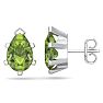 2 3/4 Carat Pear Shape Peridot Stud Earrings In Sterling Silver Image-1
