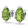 2 3/4 Carat Pear Shape Peridot Stud Earrings In Sterling Silver Image-2