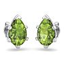 2 3/4 Carat Pear Shape Peridot Stud Earrings In Sterling Silver Image-3