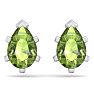 2 3/4 Carat Pear Shape Peridot Stud Earrings In Sterling Silver Image-4