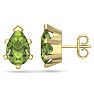 2 3/4 Carat Pear Shape Peridot Stud Earrings In 14K Yellow Gold Over Sterling Silver Image-1