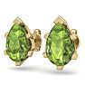 2 3/4 Carat Pear Shape Peridot Stud Earrings In 14K Yellow Gold Over Sterling Silver Image-2