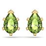2 3/4 Carat Pear Shape Peridot Stud Earrings In 14K Yellow Gold Over Sterling Silver Image-4