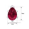 3 Carat Pear Shape Ruby Stud Earrings In Sterling Silver Image-5