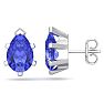 2 1/2 Carat Pear Shape Tanzanite Stud Earrings In Sterling Silver Image-1