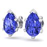 2 1/2 Carat Pear Shape Tanzanite Stud Earrings In Sterling Silver Image-2