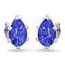 2 1/2 Carat Pear Shape Tanzanite Stud Earrings In Sterling Silver Image-3