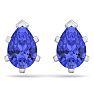 2 1/2 Carat Pear Shape Tanzanite Stud Earrings In Sterling Silver Image-4