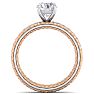 Moissanite Engagement Ring; 1 1/2 Carat Round Shape Moissanite Bridal Set In Quilted 14 Karat White and Rose Gold Image-2