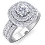 1 1/2 Carat Double Halo Diamond Engagement Ring In 14 Karat White Gold Image-2