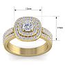 1 1/2 Carat Double Halo Diamond Engagement Ring In 14 Karat Yellow Gold Image-5