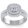 1 1/2 Carat Double Halo Diamond Engagement Ring In 14 Karat White Gold Image-1
