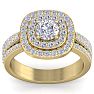 1 3/4 Carat Double Halo Diamond Engagement Ring In 14 Karat Yellow Gold Image-1