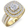 1 3/4 Carat Double Halo Diamond Engagement Ring In 14 Karat Yellow Gold Image-2