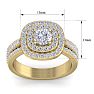 1 3/4 Carat Double Halo Diamond Engagement Ring In 14 Karat Yellow Gold Image-5