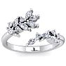 1/2 Carat Round and Marquise Diamond Ring In 14 Karat White Gold Image-1