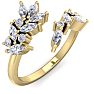 1/2 Carat Round and Marquise Diamond Ring In 14 Karat Yellow Gold Image-2