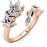 1/2 Carat Round and Marquise Diamond Ring In 14 Karat Rose Gold Image-2