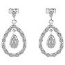 1/2 Carat Natural Rose Cut Diamond Teardrop Earrings, 3/4 Inch. Brand New Limited Edition Style!  Save Now! Image-3