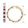 7 Carat Ruby and Diamond Hoop Earrings In 14 Karat Yellow Gold, 1 1/4 Inch Image-4
