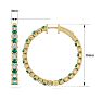5 Carat Emerald and Diamond Hoop Earrings In 14 Karat Yellow Gold, 1 1/2 Inches Image-4