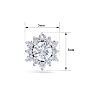 1 1/2 Carat Round Shape Flower Halo Diamond Stud Earrings In 14 Karat White Gold Image-5