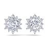 2 Carat Round Shape Flower Halo Diamond Stud Earrings In 14 Karat White Gold Image-3