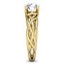 Round Engagement Rings, 1 Carat Round Diamond Solitaire Intricate Vine Engagement Ring Crafted In 14 Karat Yellow Gold Image-4