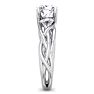Round Engagement Rings, 1 Carat Round Diamond Solitaire Intricate Vine Engagement Ring Crafted In 14 Karat White Gold Image-4