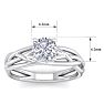 Round Engagement Rings, 1 Carat Round Diamond Solitaire Intricate Vine Engagement Ring Crafted In 14 Karat White Gold Image-5