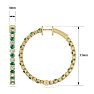 5 Carat Emerald and Diamond Hoop Earrings In 14 Karat Yellow Gold, 1 1/4 Inch Image-4